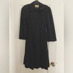 Vintage 40’s Double Breasted Black Wool Coat